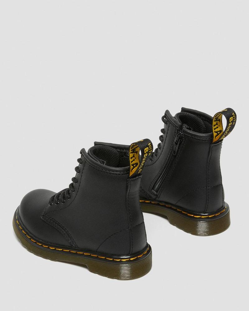 Black Kids' Dr Martens Toddler 1460 Softy T Leather Lace Up Boots | CA 705PJJ